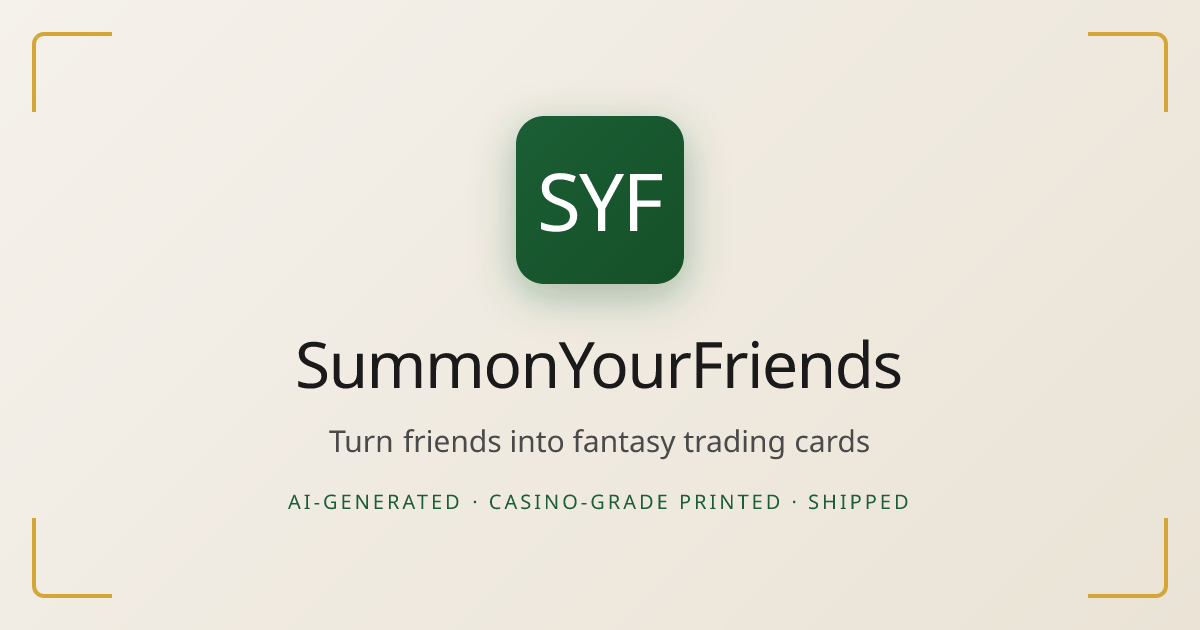 SummonYourFriends — Turn Friends Into Fantasy Trading Cards